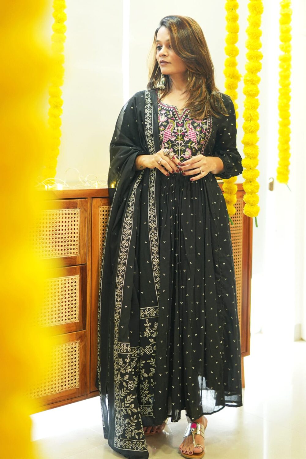 Women's Embroidered Printed Rayon Kurta & Pant with Mulmul Dupatta Set - Image 15