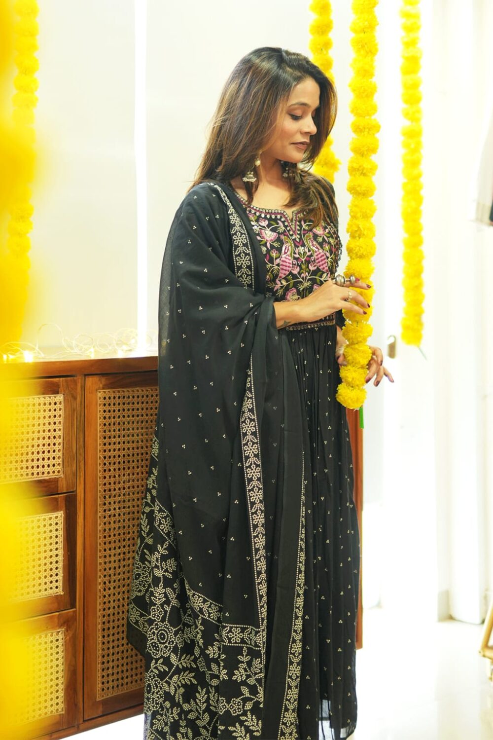 Women's Embroidered Printed Rayon Kurta & Pant with Mulmul Dupatta Set - Image 14