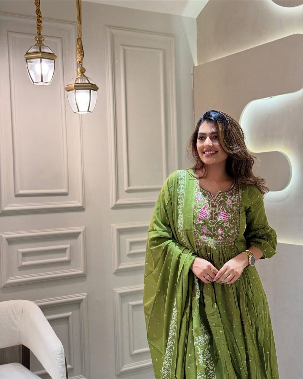 Women's Embroidered Printed Rayon Kurta & Pant with Mulmul Dupatta Set - Image 11