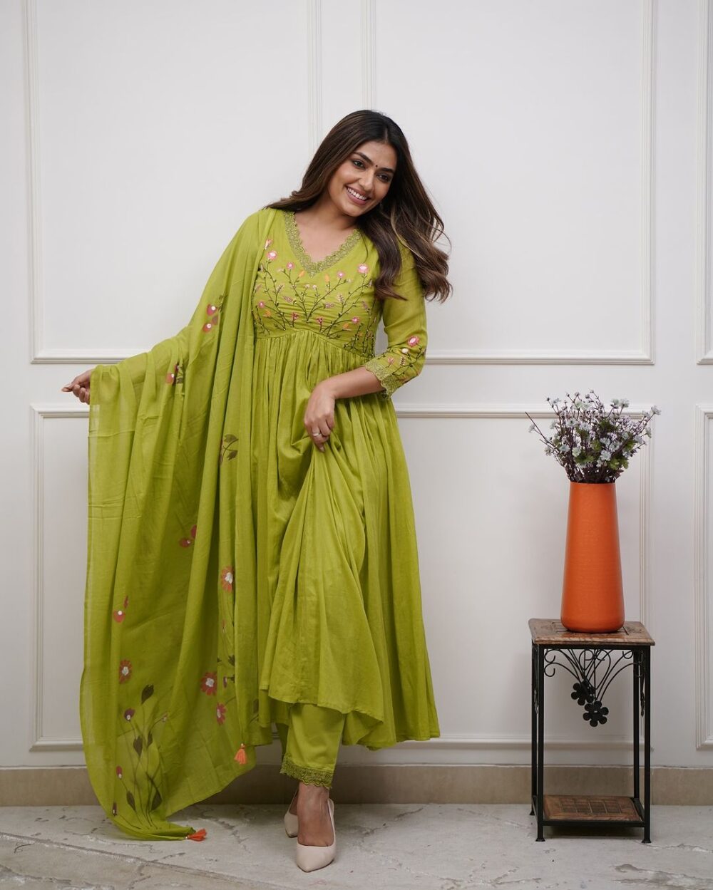 Beautiful Embroidery With Suqes Heavy Suit - Image 13