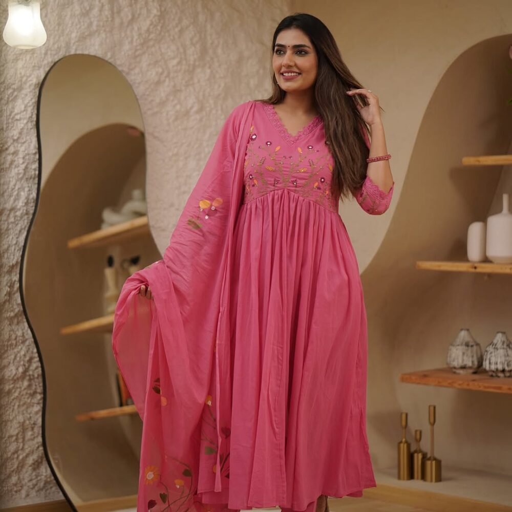Beautiful Embroidery With Suqes Heavy Suit - Image 29