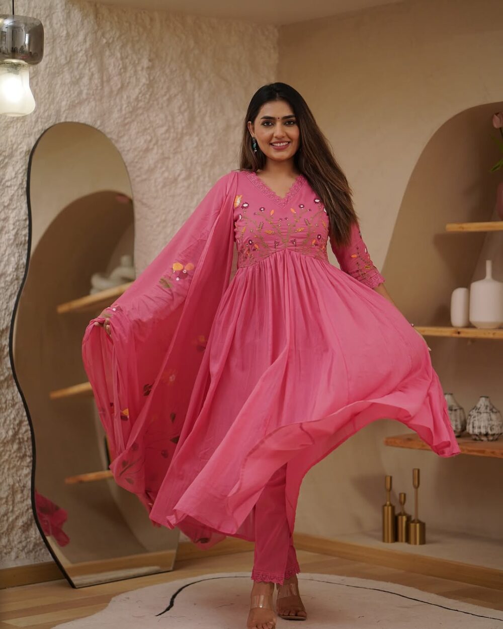 Beautiful Embroidery With Suqes Heavy Suit - Image 25