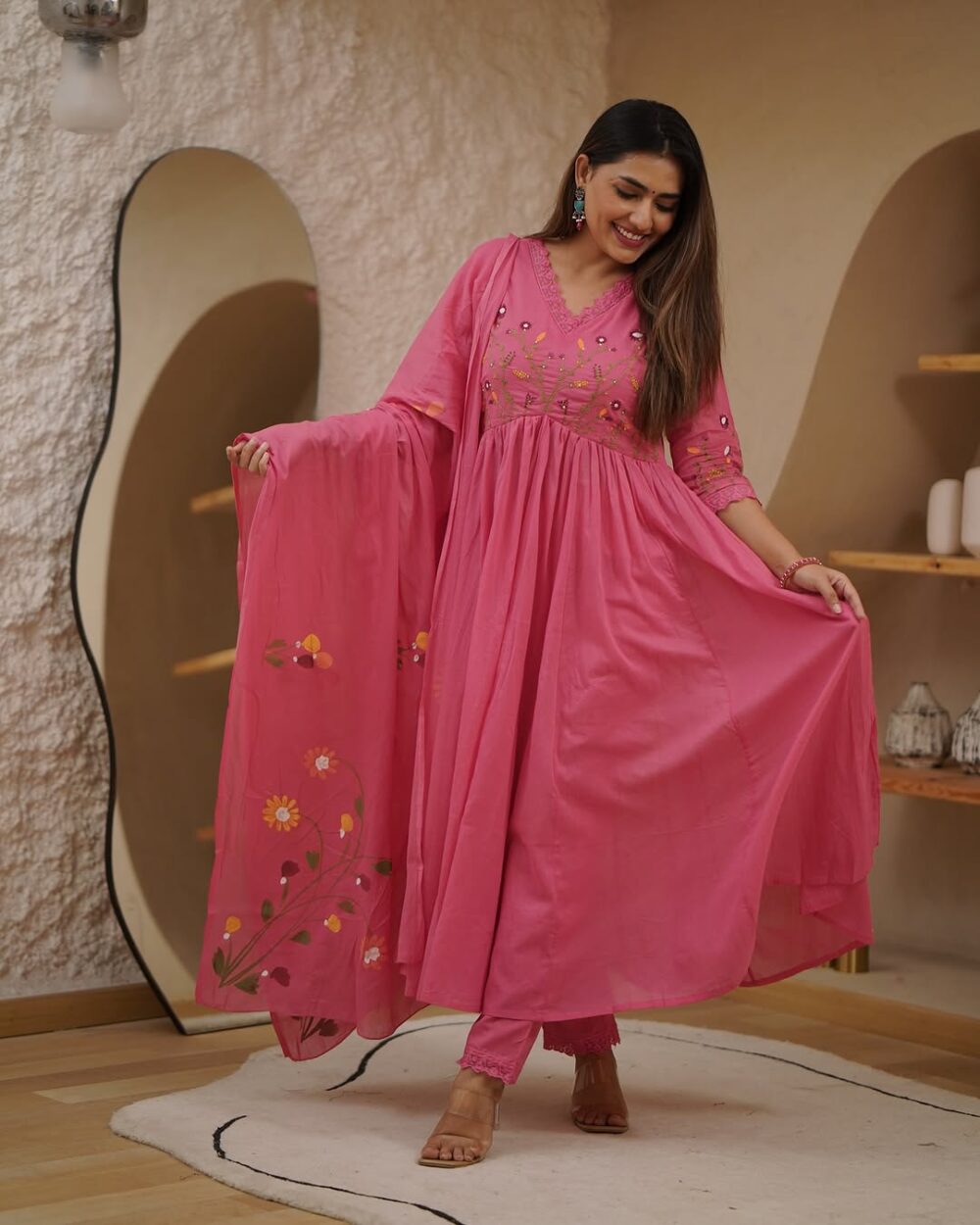 Beautiful Embroidery With Suqes Heavy Suit - Image 23
