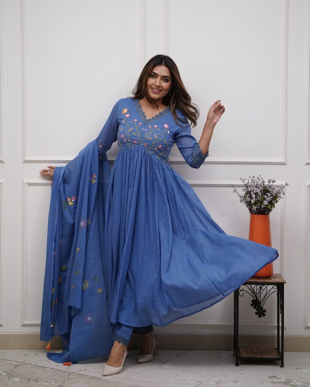 Beautiful Embroidery With Suqes Heavy Suit - Image 32