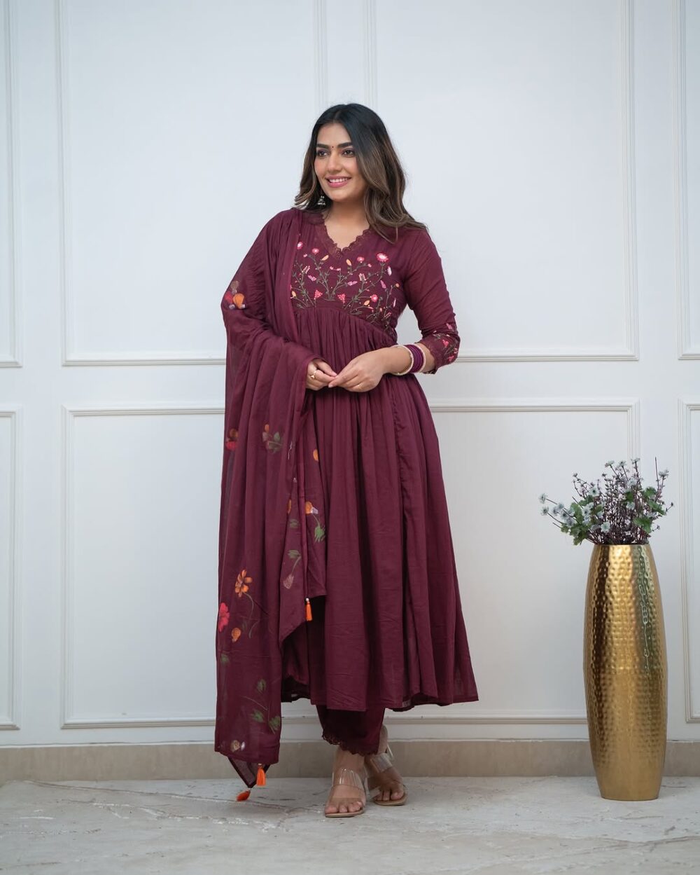 Beautiful Embroidery With Suqes Heavy Suit - Image 41