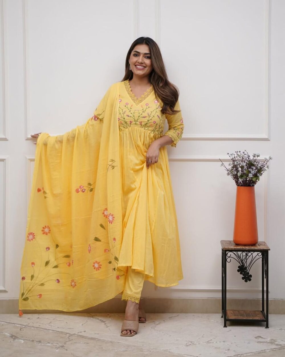 Beautiful Embroidery With Suqes Heavy Suit - Image 9