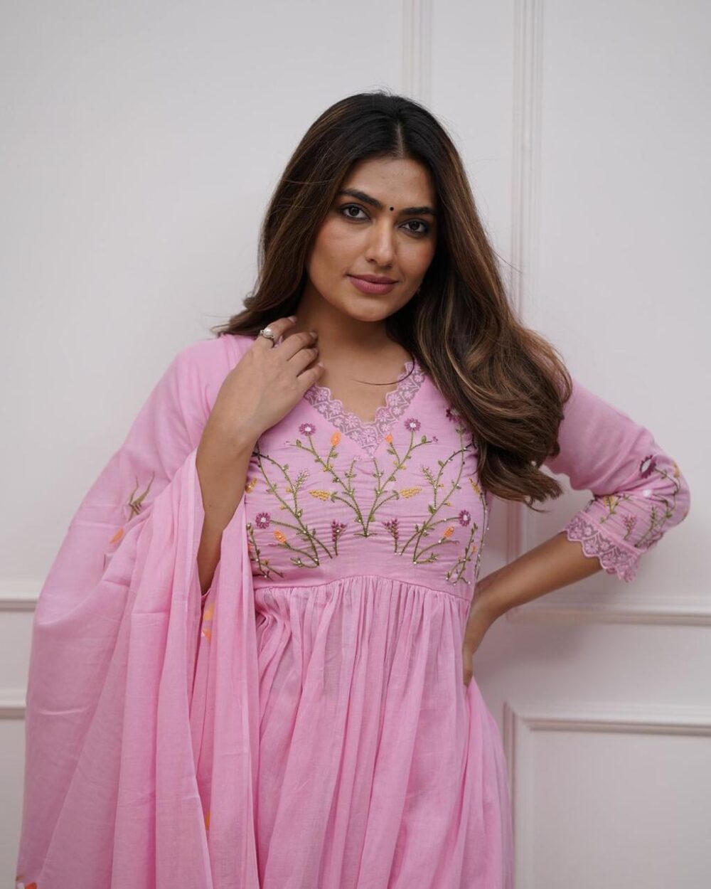 Beautiful Embroidery With Suqes Heavy Suit - Image 3